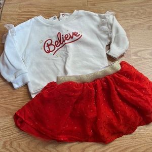 Christmas Sweatshirt and Skort Set